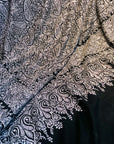 2.5 Yard Black Mandala Sozni Jamawar Embroidery Pashmina Shawl