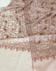 Baby Pink Paisley Design Butidar Embroidery Pashmina Shawl