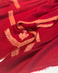 Vintage Maroon Hashia Embroidery Pashmina Shawl