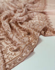 Baby Pink Paisley Design Butidar Embroidery Pashmina Shawl