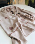 Vintage Shawl | Offwhite Hand Spun Silk Embroidery Pashmina Shawl