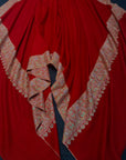 Peach Red Dhoor Embroidery Pashmina Shawl