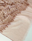 Baby Pink Paisley Design Butidar Embroidery Pashmina Shawl