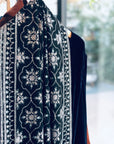 Black Floral Design Sozni Jamawar Embroidery Pashmina Shawl