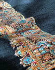 Vintage Black Dhoor Embroidery Pashmina Shawl - the Atelier H