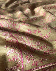 Extra Fine Taupe Jaal Embroidery Pashmina Shawl - the Atelier H