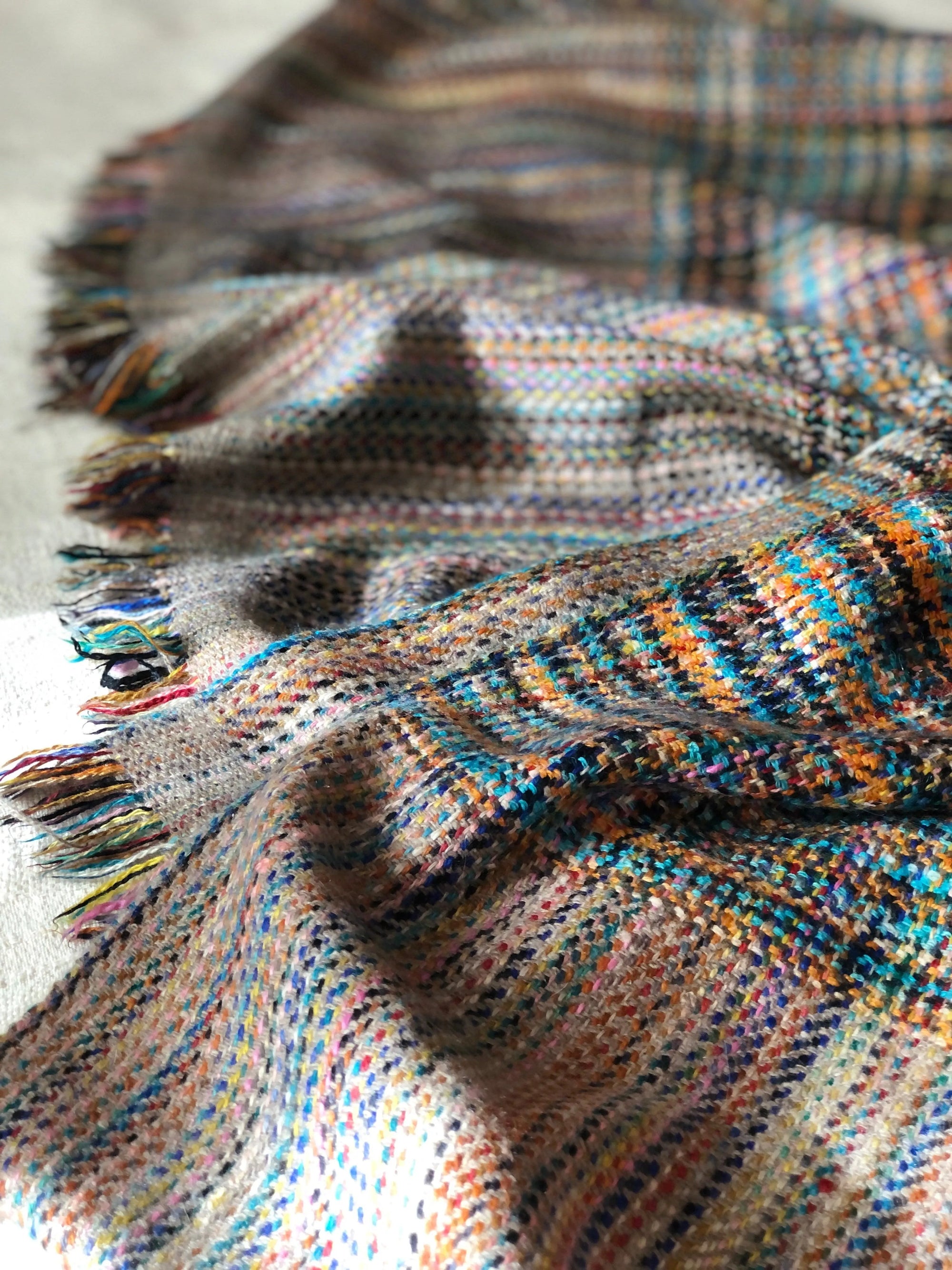 Multi Color IKAT Weave Pashmina Shawl - the Atelier H