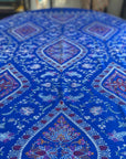 Vintage Royal Blue Floral Design Jamawar Embroidery Pashmina Shawl 1