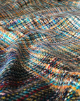 Multi Color IKAT Weave Pashmina Shawl, Denim Blue - the Atelier H