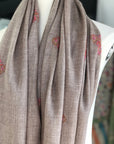 Light Camel Butidar Silk Embroidery Pashmina Shawl 2