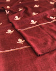 Cherry Floral Butidar Silk Embroidery Pashmina Shawl 5