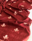 Cherry Floral Butidar Silk Embroidery Pashmina Shawl 2