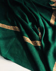 Vintage Emerald Green Hashia Embroidery Pashmina Shawl