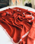 Cherry Red Hashidar Embroidery Pashmina Shawl 4