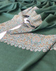 Spring Shawl | Jade Green Dhoordar Embroidery Pashmina Shawl