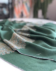 Spring Shawl | Jade Green Dhoordar Embroidery Pashmina Shawl