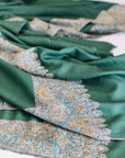 Spring Shawl | Jade Green Dhoordar Embroidery Pashmina Shawl