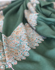 Spring Shawl | Jade Green Dhoordar Embroidery Pashmina Shawl