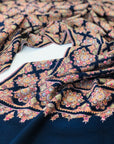 New Arrival | Navy Blue Khatamband Design Jamawar Embroidery Pashmina Shawl