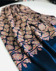 New Arrival | Navy Blue Khatamband Design Jamawar Embroidery Pashmina Shawl