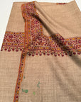 Natural Paisley Design Embroidery Pashmina Shawl