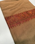 Vintage Natural Gray Paisley Embroidery Pashmina Shawl