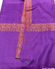 Vintage Purple Floral Embroidery Pashmina Shawl