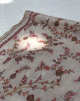 White Jaal Silk Embroidery Pashmina Shawl - the Atelier H