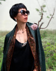 2.5 Yard Emerald Green Embroidered Pashmina Shawl