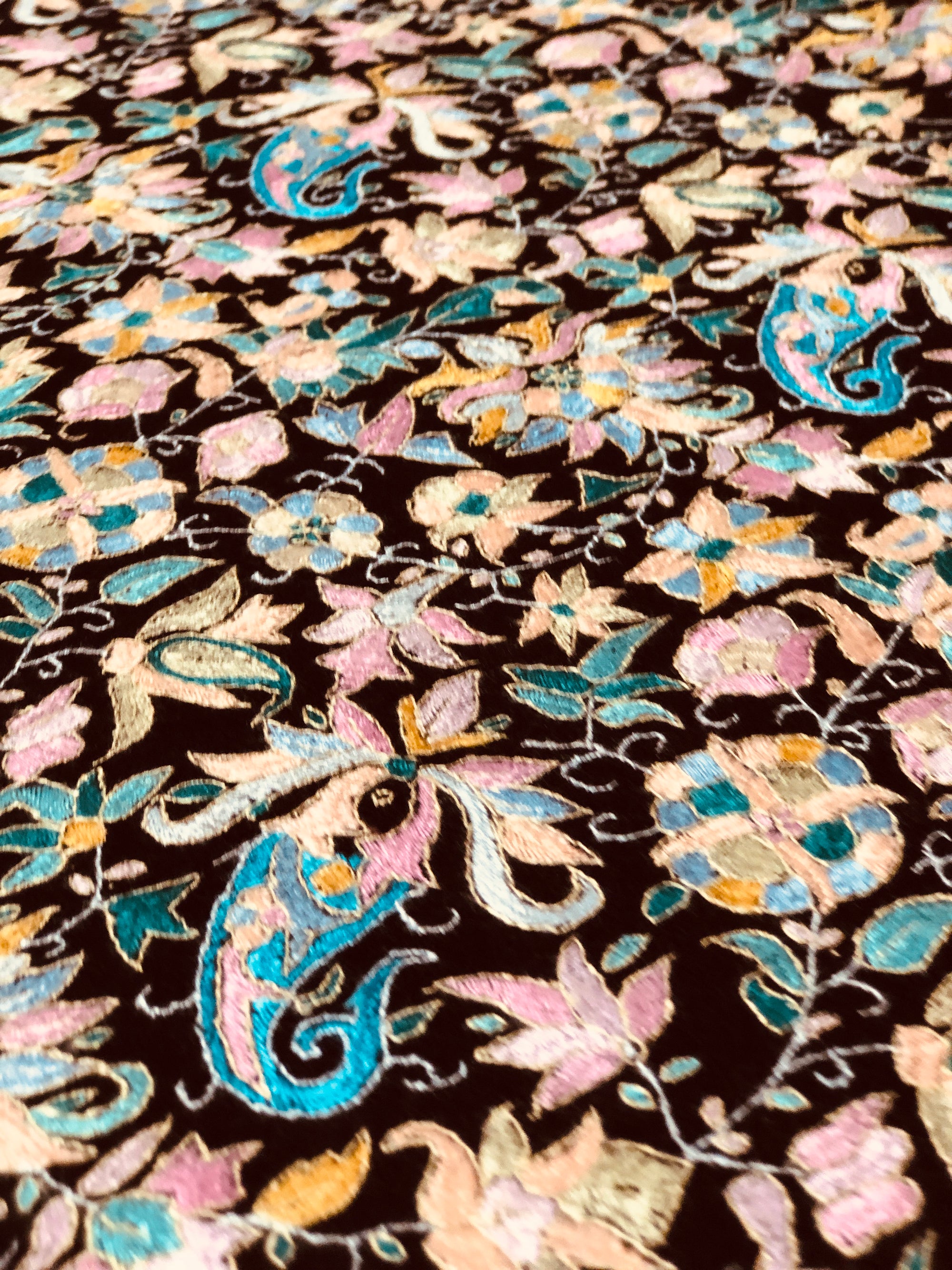 Chestnut Sozni Jamawar Embroidery Pashmina Shawl