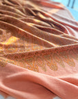 3 Yard Coral Pink Floral Embroidery Pashmina Shawl