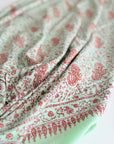 Turquoise Paisley Design Embroidered Pashmina Shawl