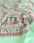 Turquoise Paisley Design Embroidered Pashmina Shawl