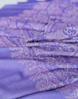 Purple Lotus Design Embroidered Pashmina Shawl