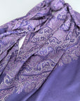 Purple Lotus Design Embroidered Pashmina Shawl