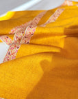 Vintage Yellow Silk Embroidery Pashmina Shawl