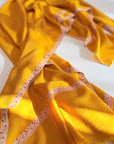 Vintage Yellow Silk Embroidery Pashmina Shawl