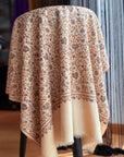Vintage White Jaal Silk Embroidery Pashmina Shawl
