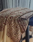 Vintage Ivory Jaal Silk Embroidery Pashmina Shawl