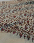 Vintage Ivory Jaal Silk Embroidery Pashmina Shawl