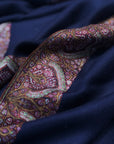Navy Blue Dhoor Embroidery Pashmina Shawl