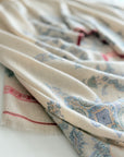 Beige Floral Design Embroidered Pashmina Shawl