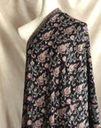 Black Paisley Embroidery Pashmina Shawl - the Atelier H