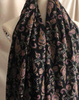 Black Paisley Embroidery Pashmina Shawl - the Atelier H