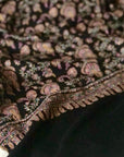 Black Paisley Embroidery Pashmina Shawl - the Atelier H