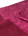 Magenta Paisley Design Silk Jamawar Embroidery Pashmina Shawl