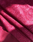 Magenta Paisley Design Silk Jamawar Embroidery Pashmina Shawl