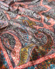 XL Kalamkari Silk Embroidery Pashmina Shawl, Antique Floral Design - the Atelier H