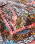 XL Kalamkari Silk Embroidery Pashmina Shawl, Antique Floral Design - the Atelier H