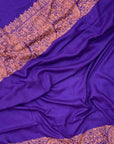 Bright Purple Paisley Design Embroidery Pashmina Image 1